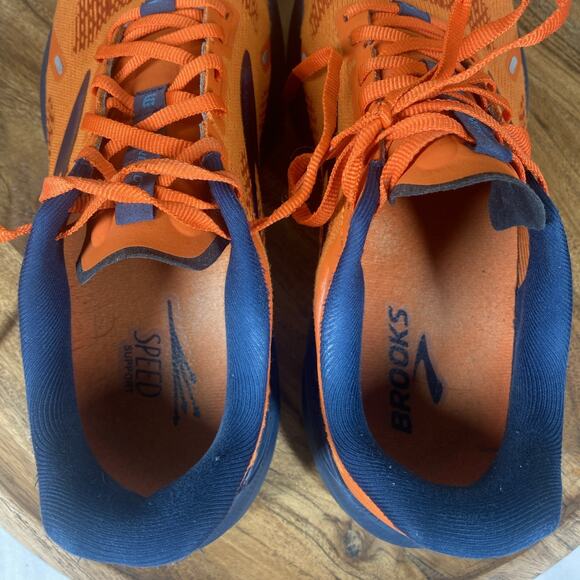 Brooks Launch GTS 9 Orange Mens Orange And Blue Size 10 D Running Shoes - Picture 7 of 9